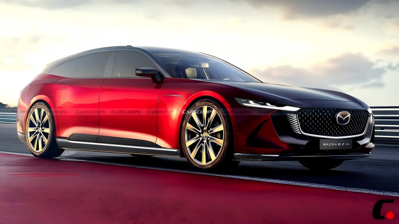 Benchmarking des BMW M340I mit einem klassischen Schießbremsdesign: Konzept-Renderings der Mazda Mazda EZ-6 Touring Variante